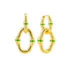 Capucine De Wulf Bangkok Bamboo Link Earrings - Gold/Green