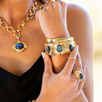 Capucine De Wulf Cleopatra Oval Hinged Bangle - Gold