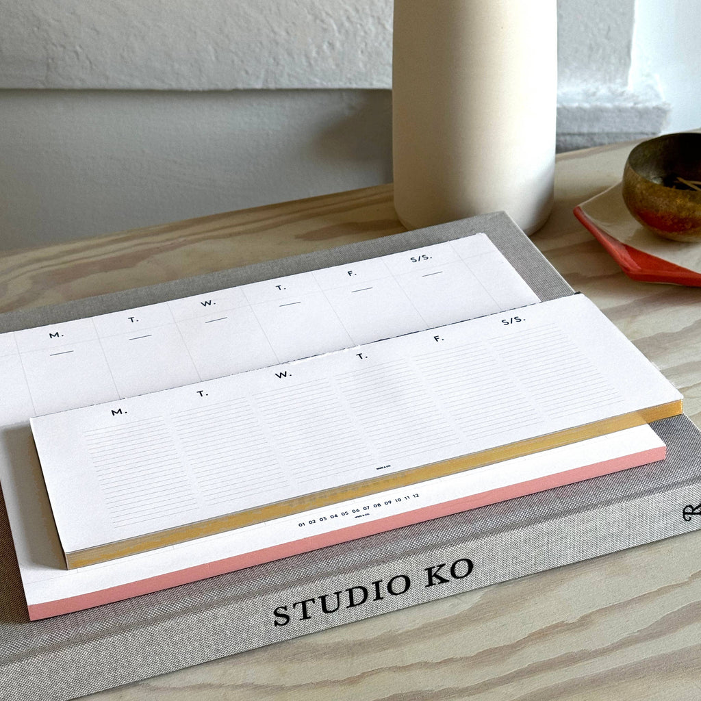 Wms&Co.Keyboard Planner Pads Blush Edged / Weekly Desk Planner