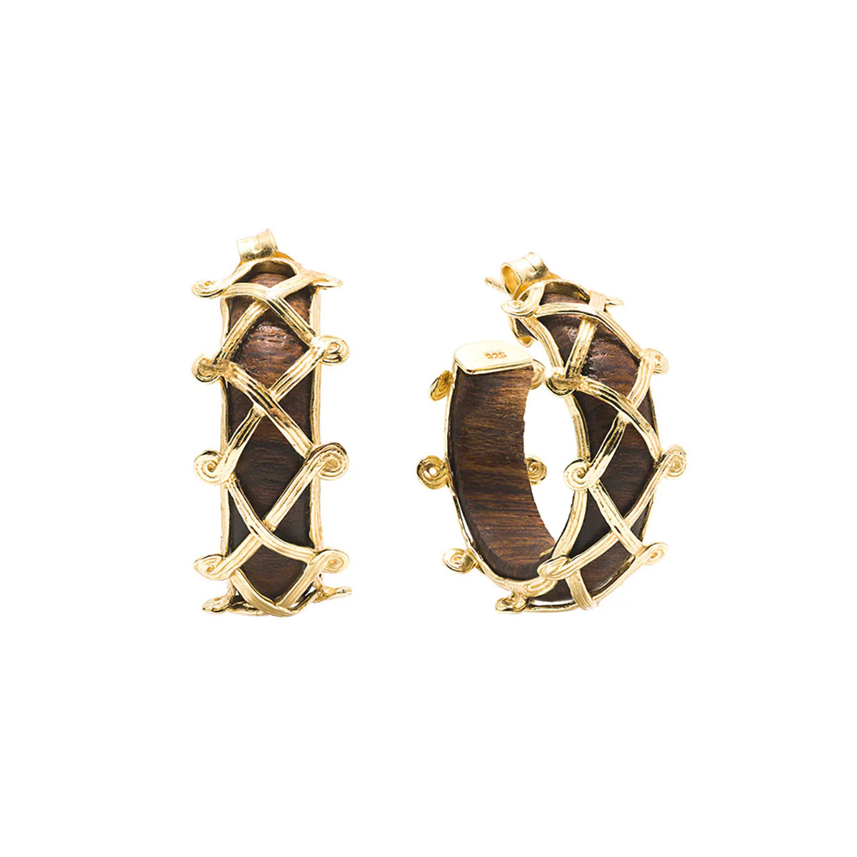 Capucine De Wulf Earth Goddess Hoop Earrings - Teak