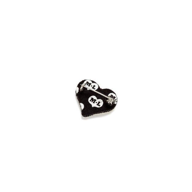 Macon & Lesquoy - Hand embroidered brooch - Golden Heart