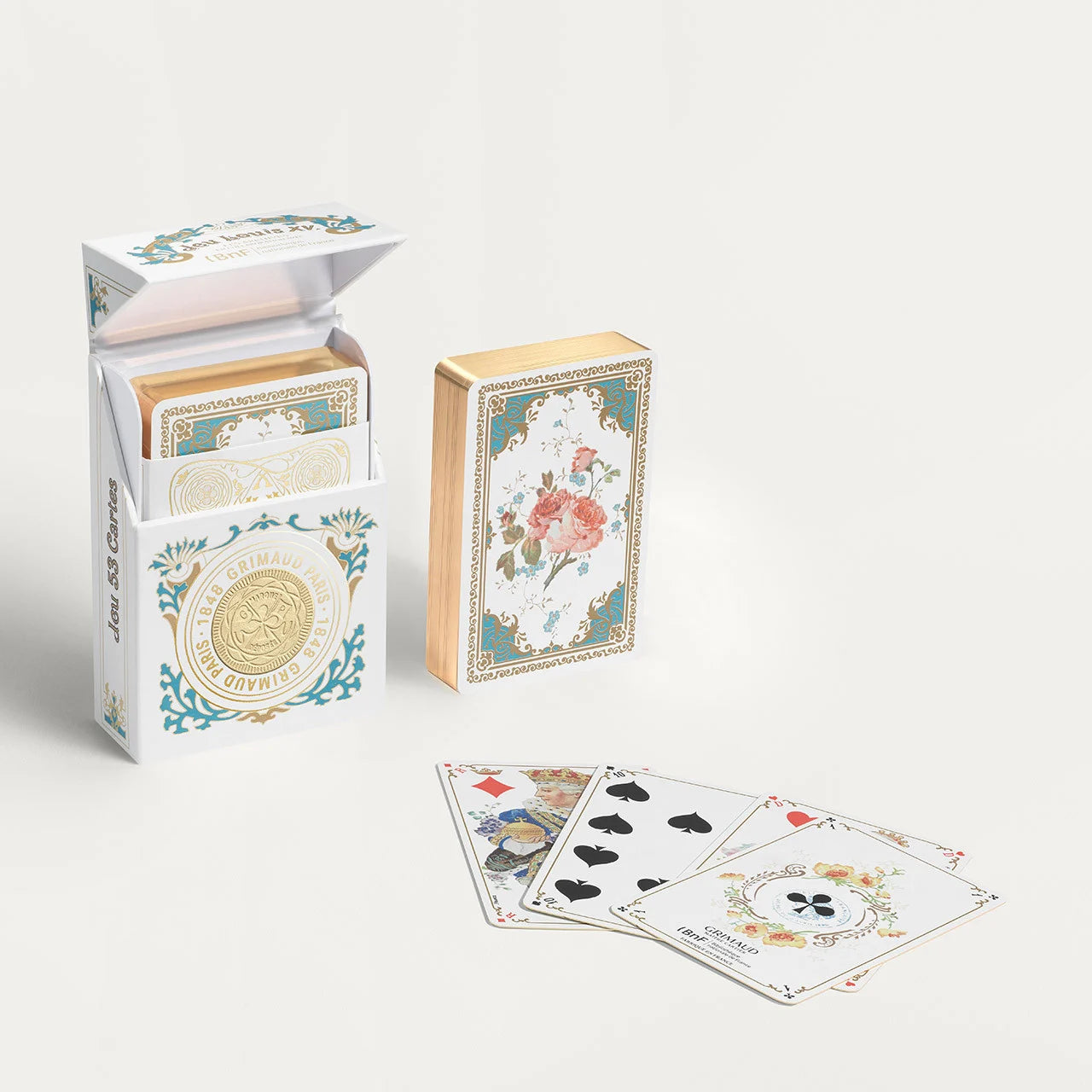 GRIMAUD N°1503 Louis XV Playing Cards: The Archives in Collaboration with the BNF - Dolphin Blue
