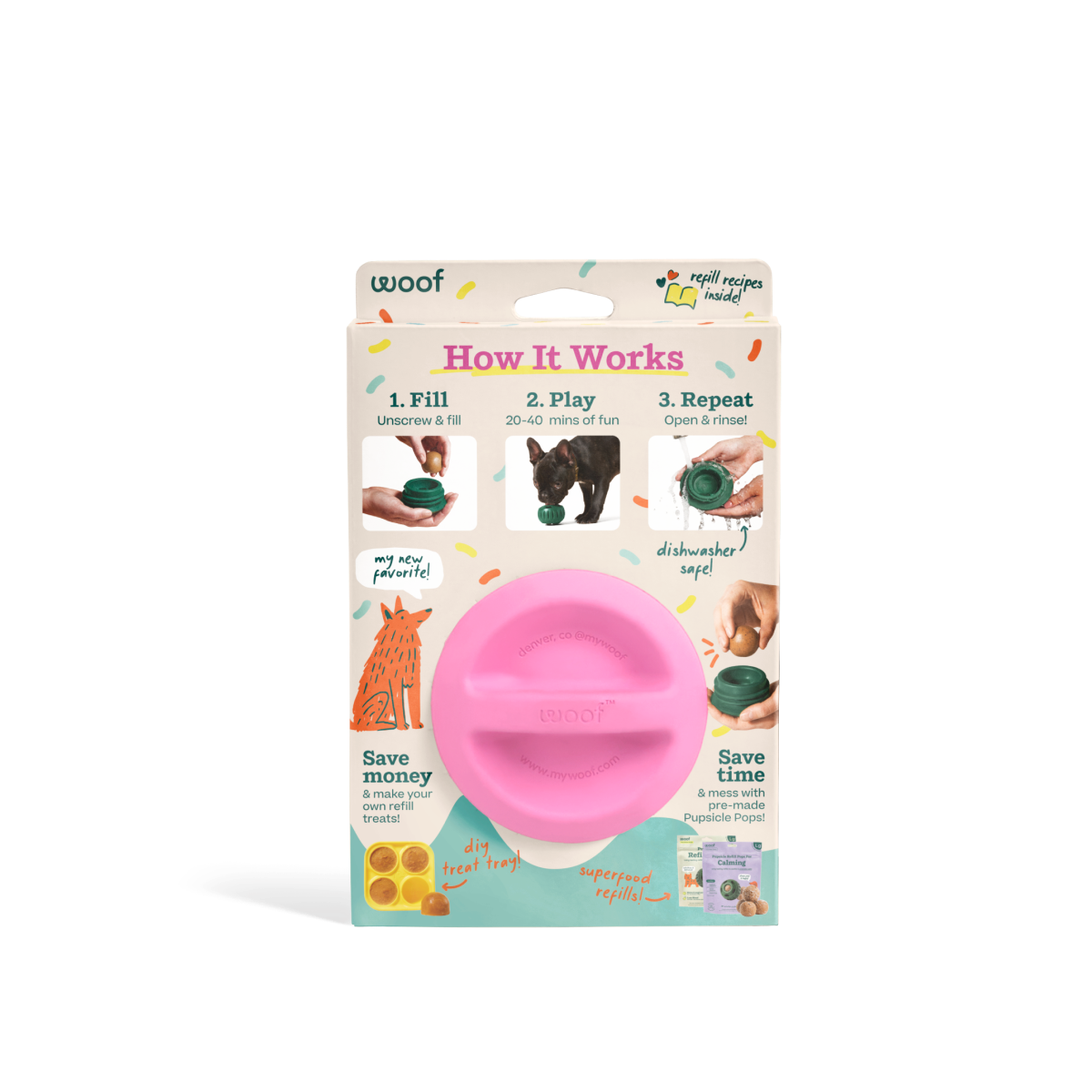 Woof - Party Pupsicle: Pink / Large