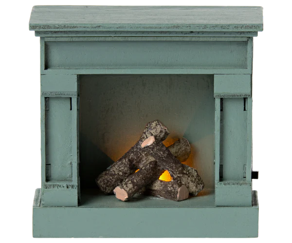 Maileg Fireplace - Vintage Blue Mouse