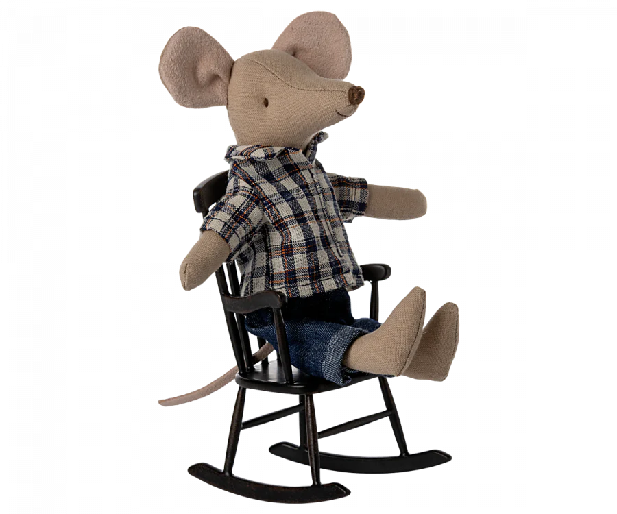 Maileg Rocking Chair, Mouse - Anthracite