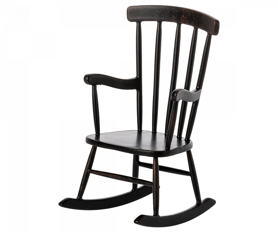 Maileg Rocking Chair, Mouse - Anthracite