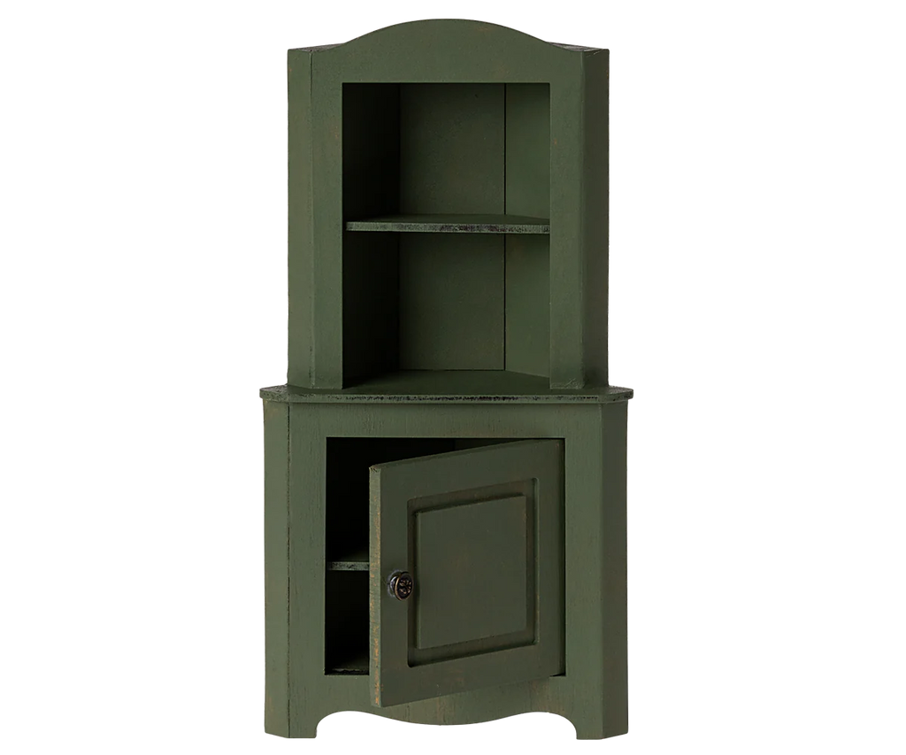 Maileg Corner Cabinet, Miniature - Dark Green