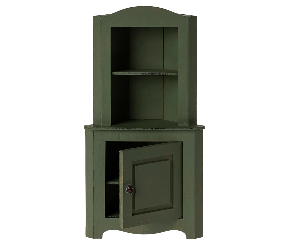 Maileg Corner Cabinet, Miniature - Dark Green