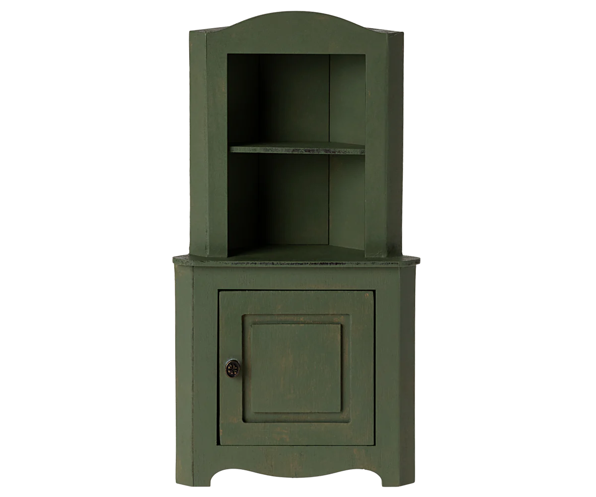 Maileg Corner Cabinet, Miniature - Dark Green