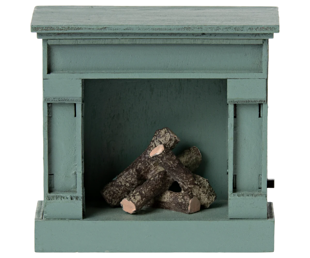 Maileg Fireplace - Mouse - Blue