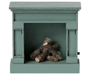 Maileg Fireplace - Mouse - Blue