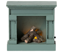 Load image into Gallery viewer, Maileg Fireplace - Mouse - Blue
