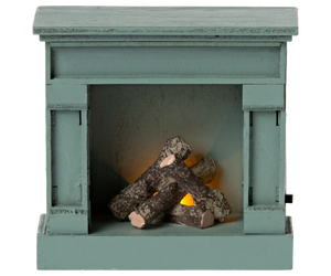 Maileg Fireplace - Mouse - Blue