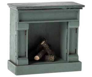 Maileg Fireplace - Mouse - Blue