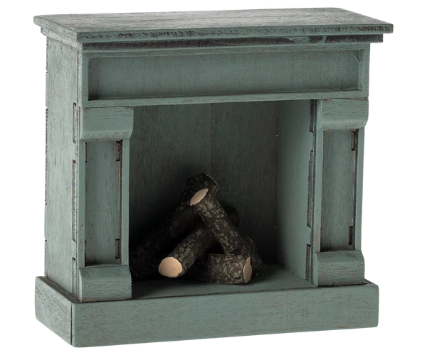 Maileg Fireplace - Mouse - Blue