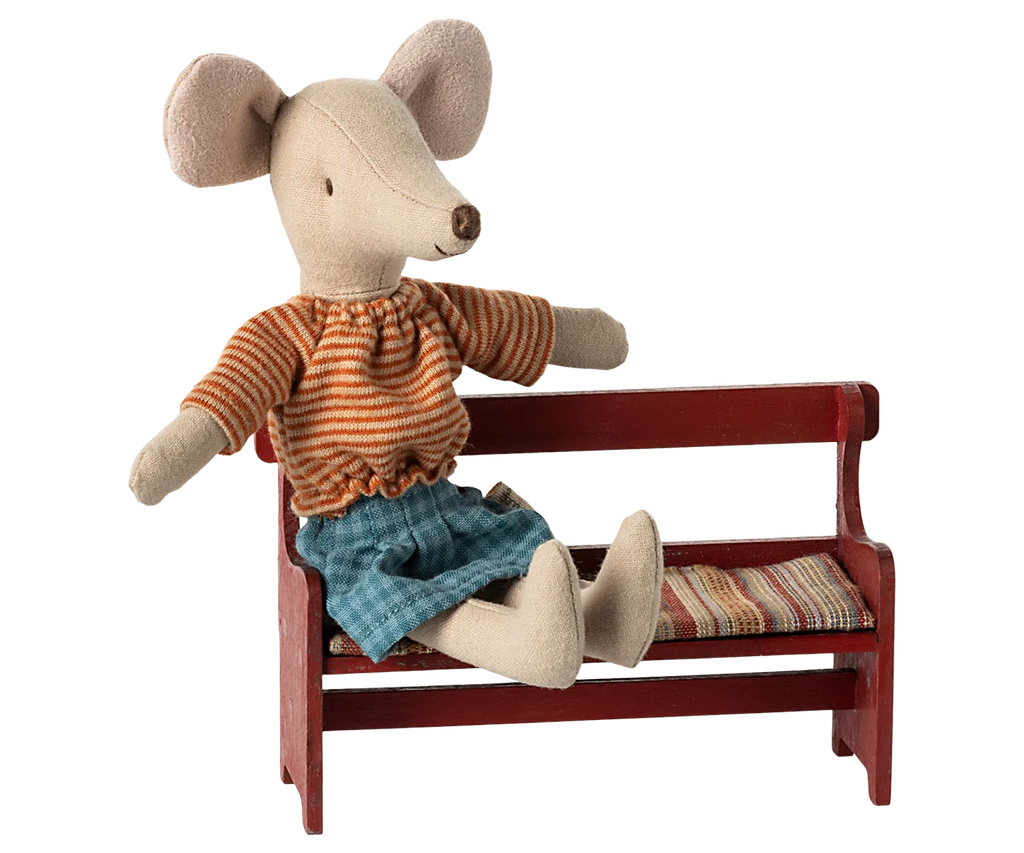Maileg Bench, Mouse -Red