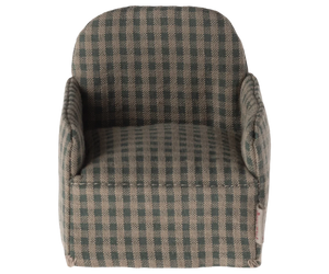 Maileg Chair, Mouse - Green Check