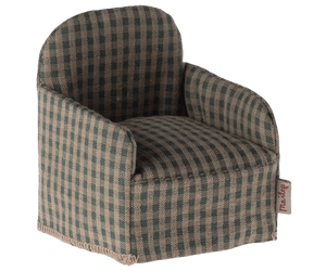 Maileg Chair, Mouse - Green Check