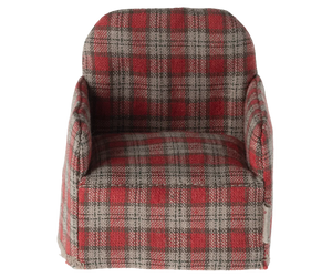 Maileg Chair, Mouse - Red Check