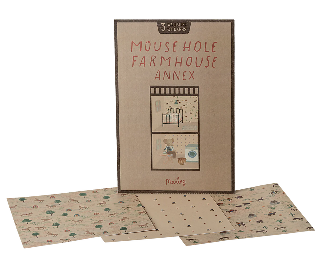 Maileg - Wallpaper, Mouse Hole Farmhouse - Annex