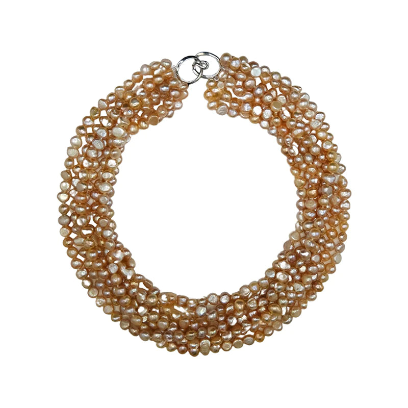 Pink 7- Strand Keshi Choker