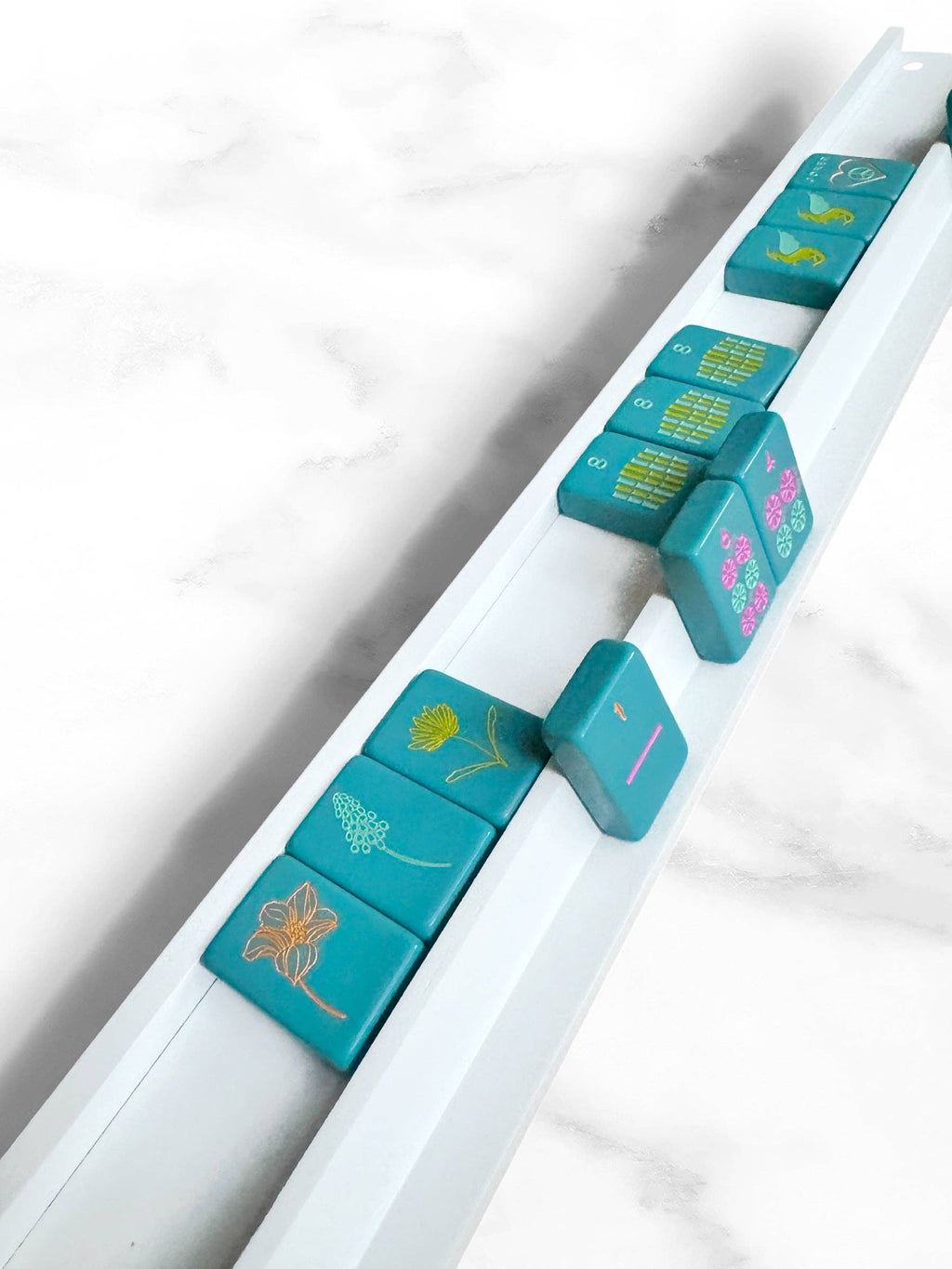 Peace Love Mahjong - Mahjong Racks + Pushers (Set of 4) | Aqua