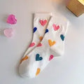 Yaya's Luxe Wholesale - Women's Cozy Colorblock Heart Socks: Multi-Colored