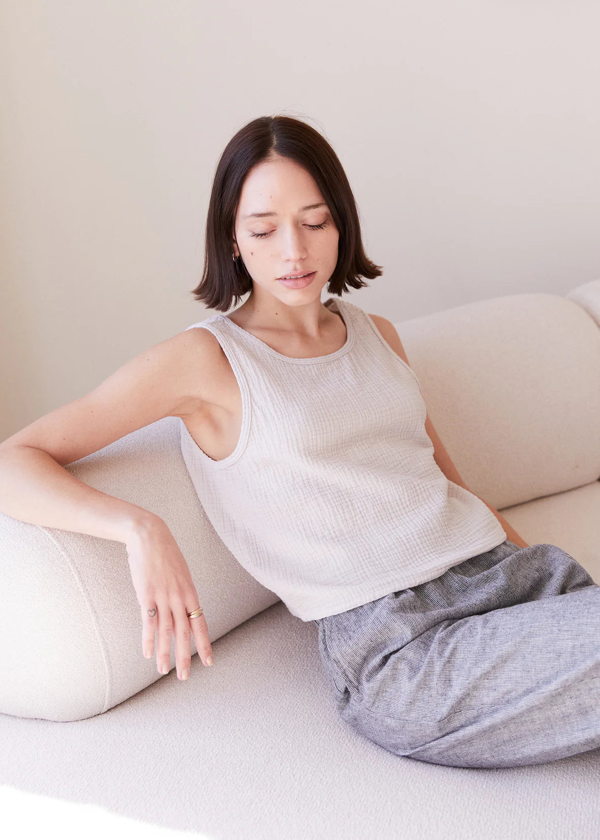 It Is Well L.A. Organic Reversible Gauze Tank - Black