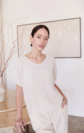 It Is Well L.A. Organic Short Sleeve Gauze Top - Natural