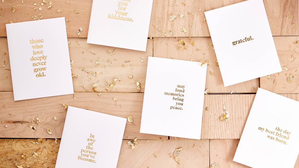 Souvenir Stationery - LOVE Gold Foil Anniversary Valentine's Day - Greeting Card