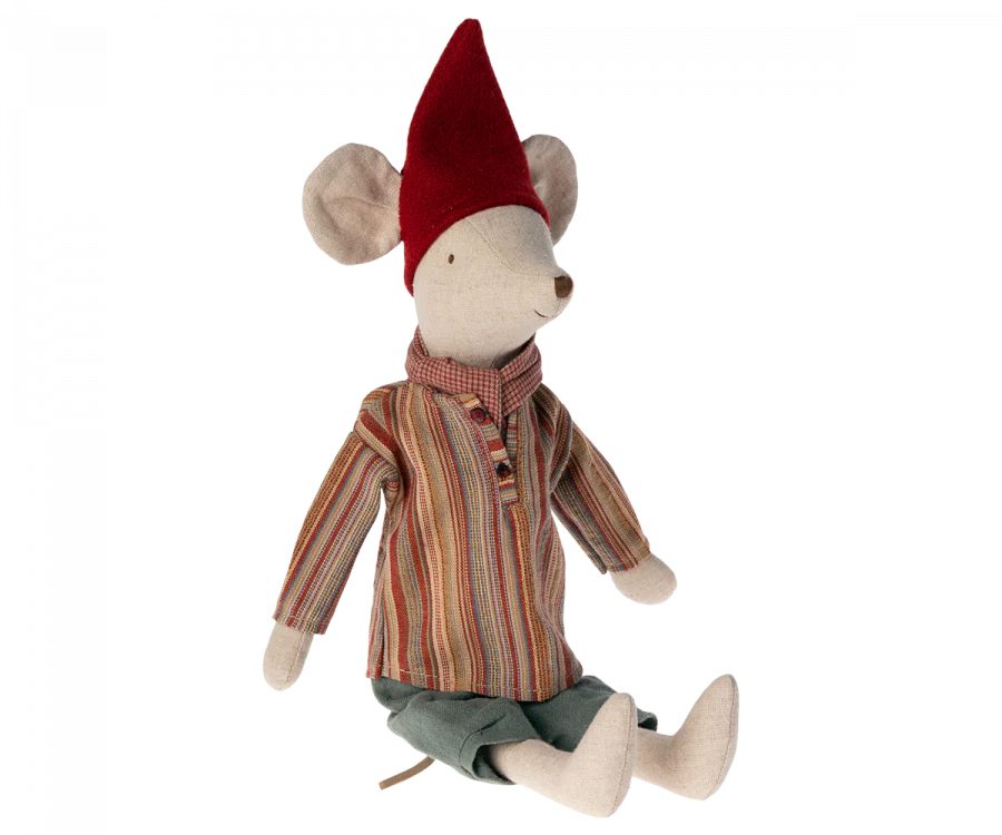 Maileg - Christmas Mouse - Medium Boy - Scarf