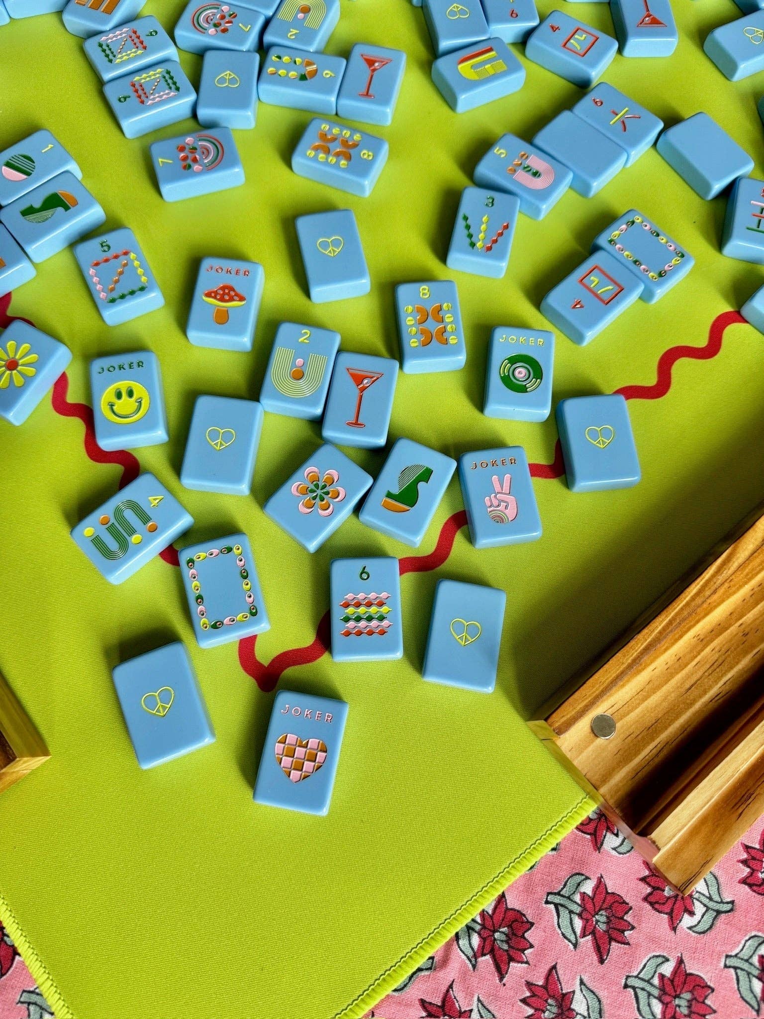 Peace Love Mahjong - Mod Tiles | French Blue