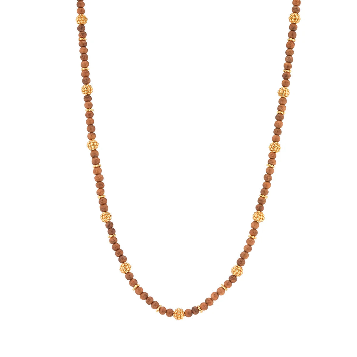 Capucine De Wulf Berry Single Strand Petite Beads Necklace - 24" | Teak *