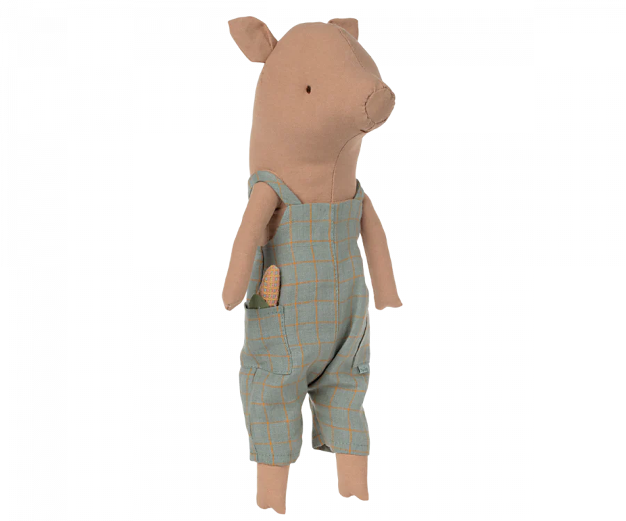 Maileg Pig with Overalls