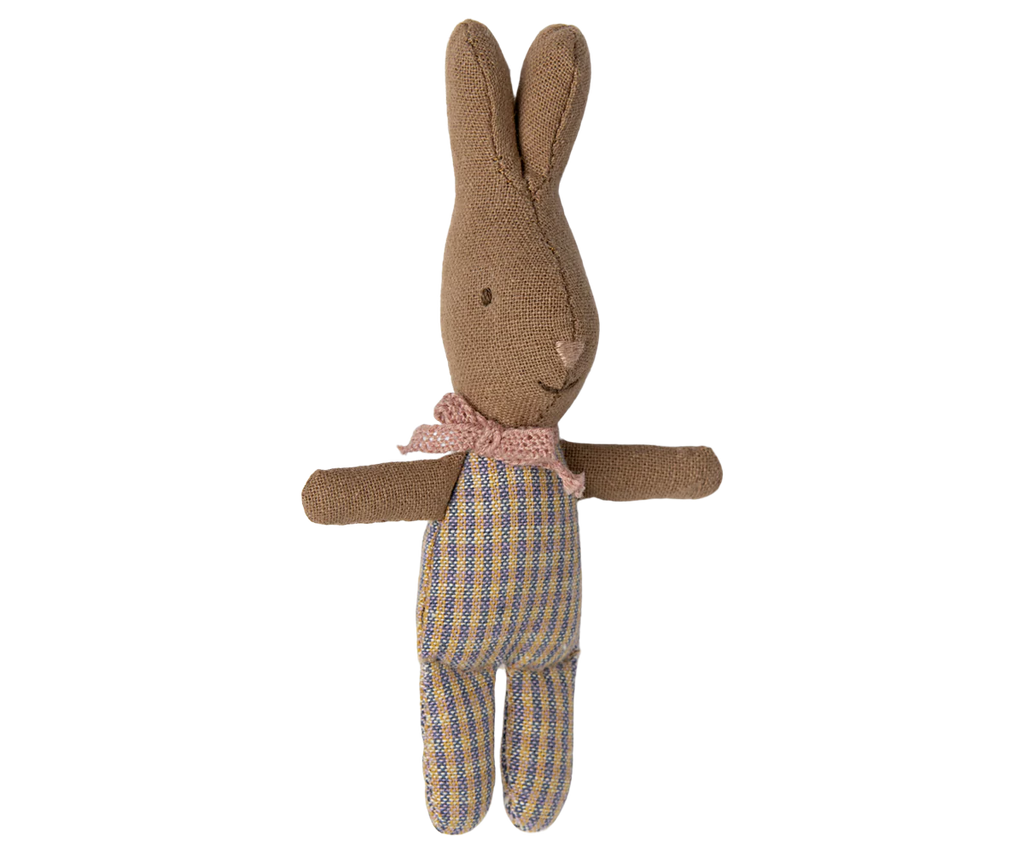Maileg Rabbit, My - Rose/Blue Check