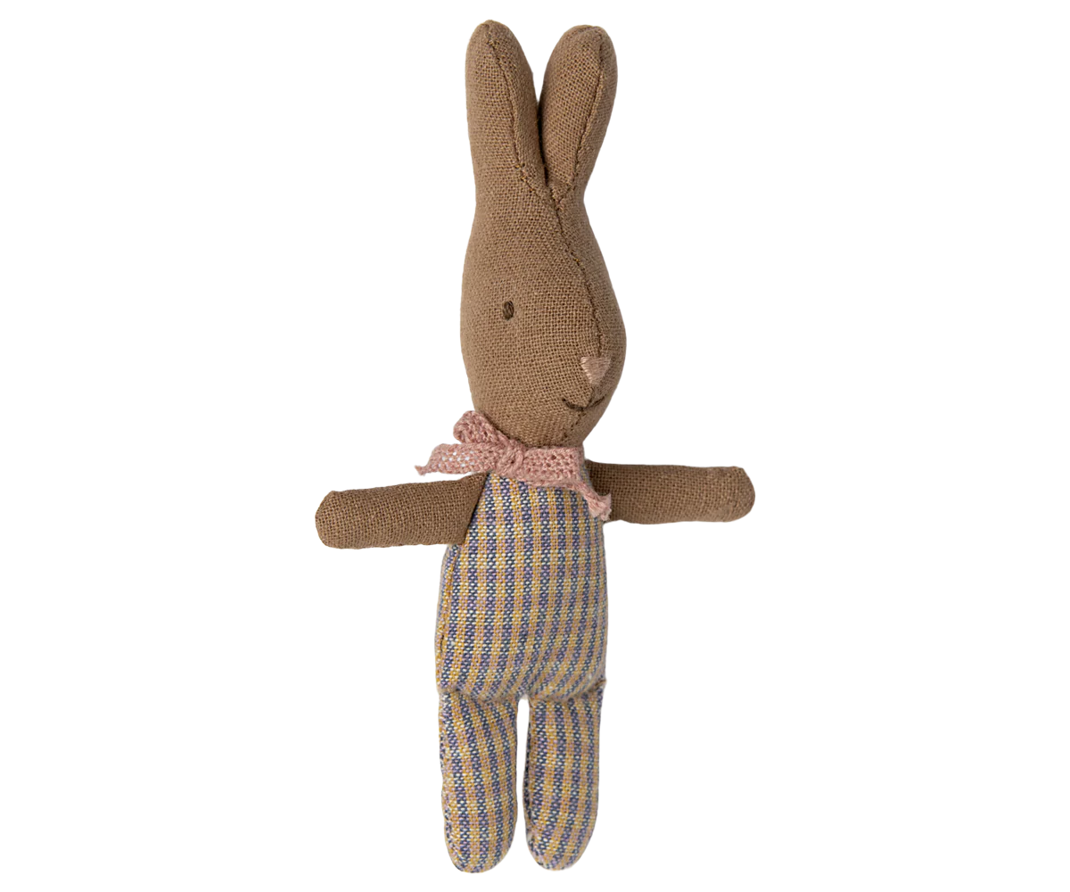 Maileg Rabbit, My - Rose/Blue Check