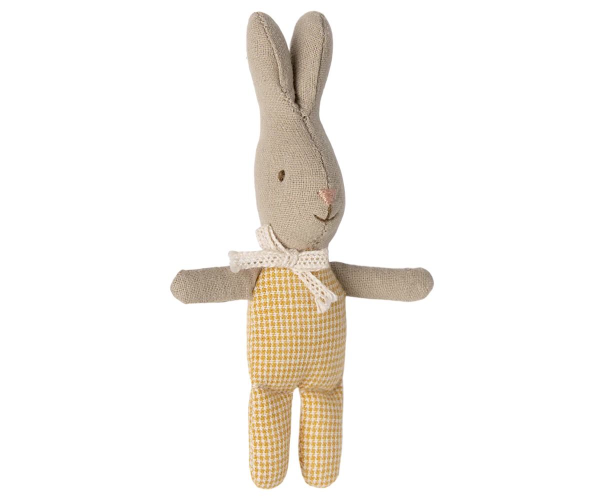 Maileg Rabbit, My - Yellow Check