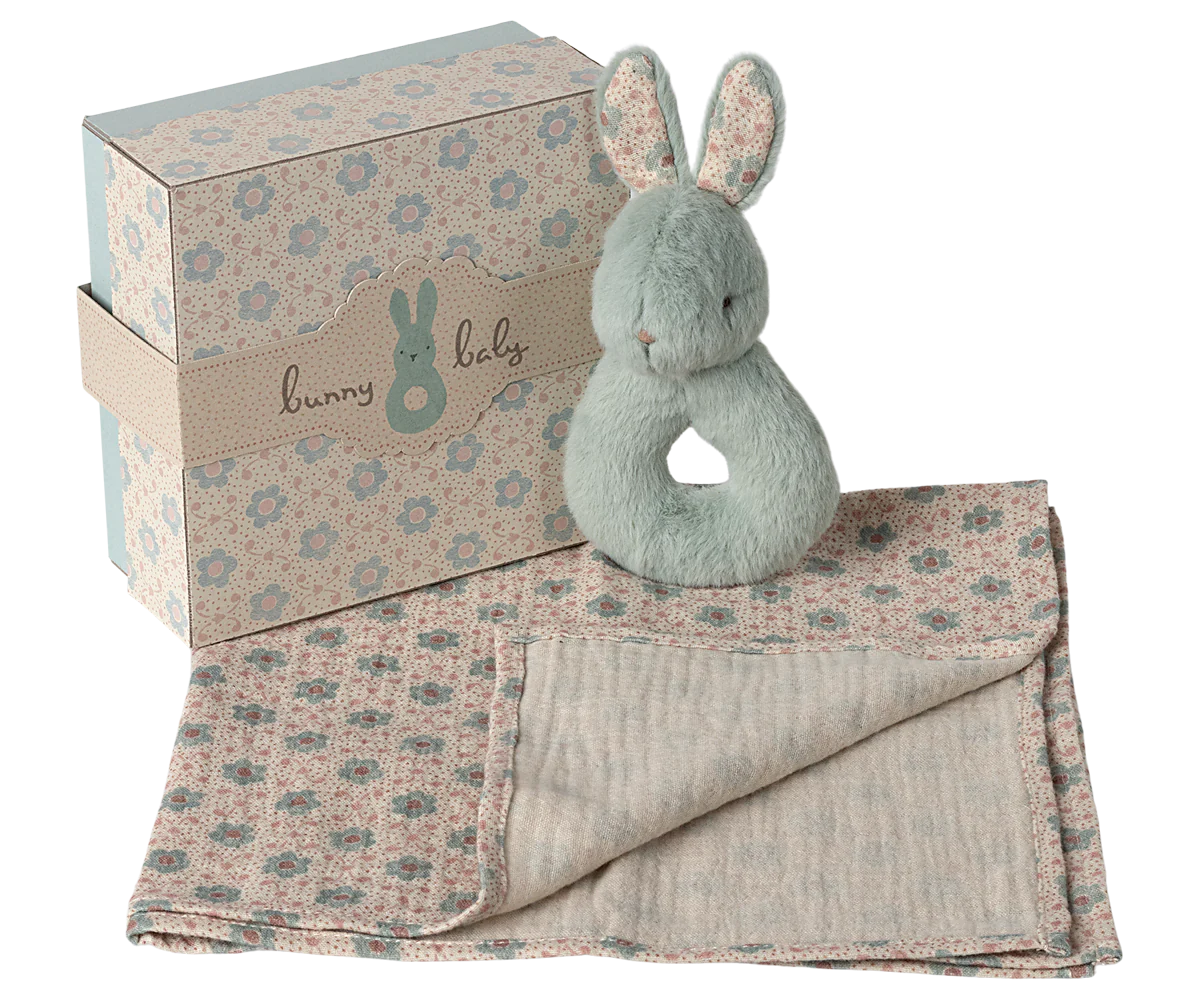 Maileg - Rabbit Rattle Set | Mint