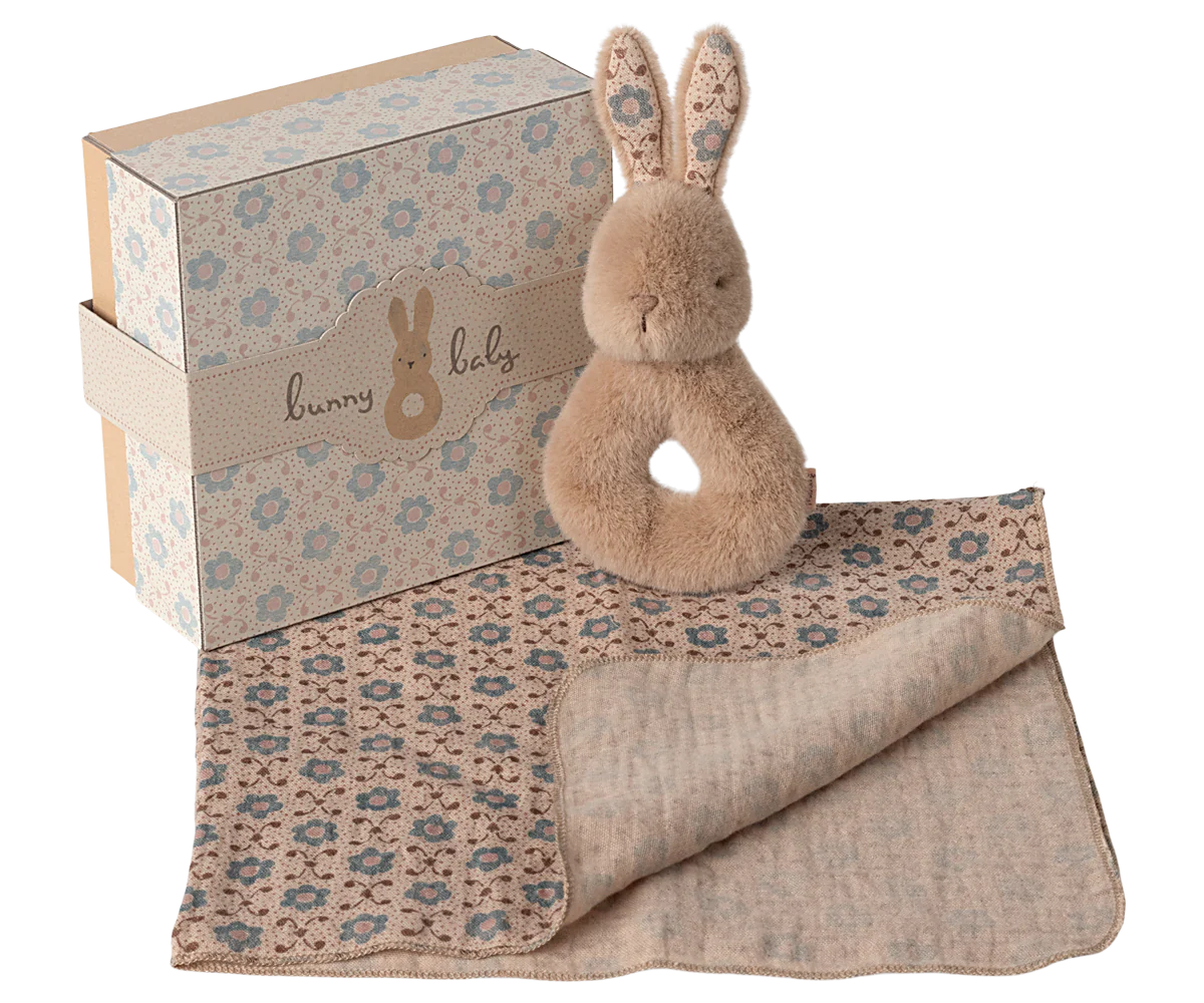 Maileg - Rabbit Rattle Set | Cream Peach