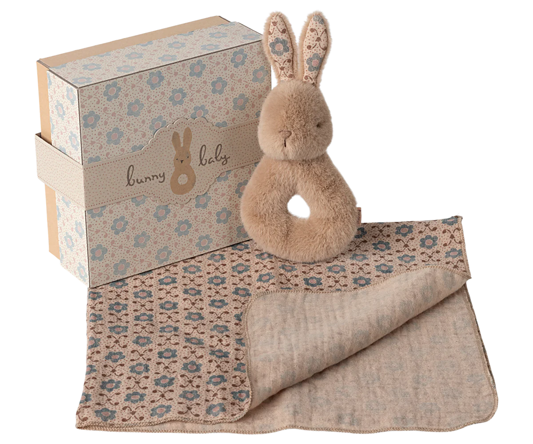 Maileg - Rabbit Rattle Set | Cream Peach