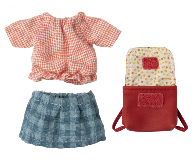 Maileg Clothes & Bag, Big Sister Mouse - Red