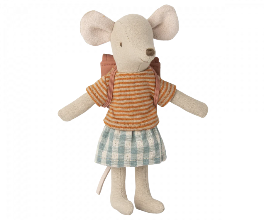 Maileg Clothes & Bag, Big Sister Mouse - Old Rose