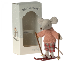 Maileg - Winter Mouse with Ski Set - Big Sister