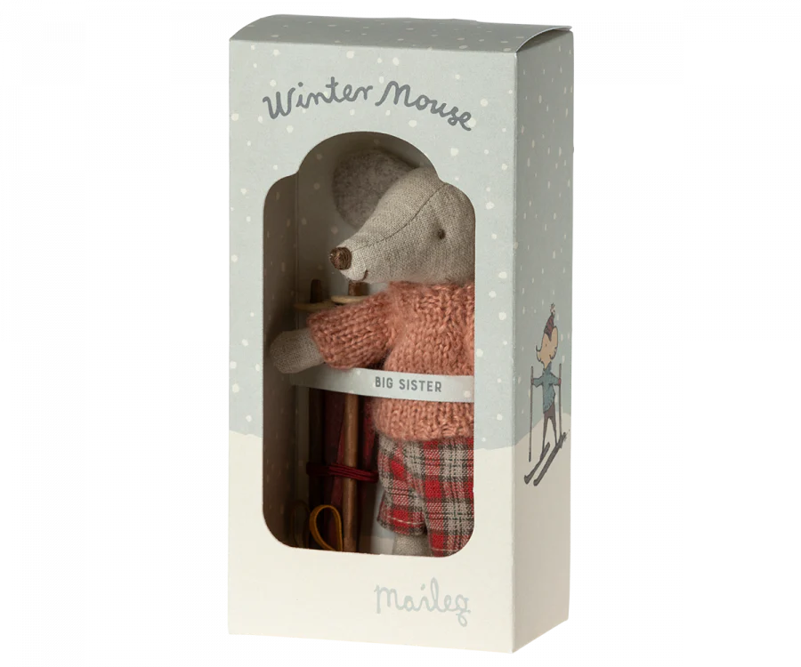 Maileg - Winter Mouse with Ski Set - Big Sister