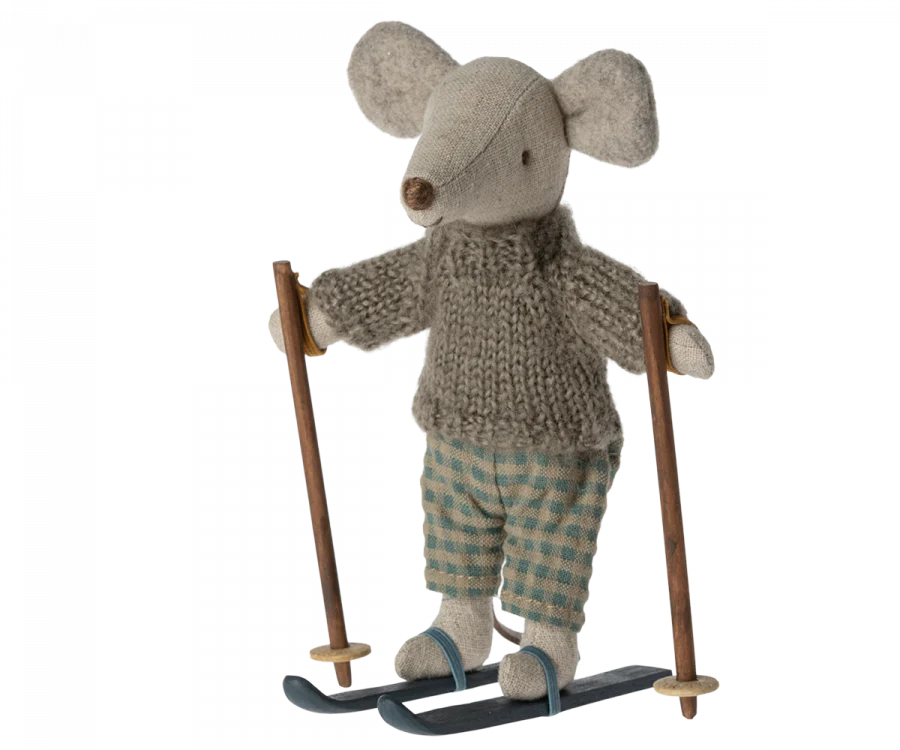 Maileg - Winter Mouse with Ski Set - Big Brother