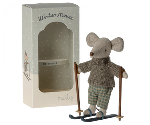 Maileg - Winter Mouse with Ski Set - Big Brother