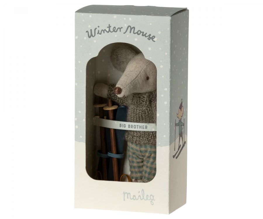 Maileg - Winter Mouse with Ski Set - Big Brother