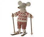 Maileg - Winter Mouse with Ski Set - Mum