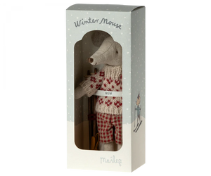 Maileg - Winter Mouse with Ski Set - Mum