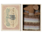 Maileg Sleepy Wakey Baby Mouse in Matchbox - Rose